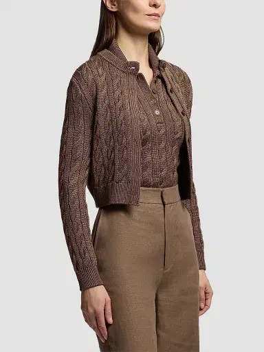 Ralph Lauren Collection Women's Cable-Knit Stretch Silk Sweater | Thumbnail 4 Ralph Lauren Collection Women's Cable-Knit Stretch Silk Sweater | Thumbnail 4