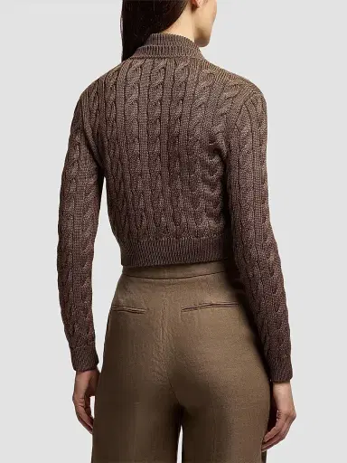 Ralph Lauren Collection Women's Cable-Knit Stretch Silk Sweater | Thumbnail 5 Ralph Lauren Collection Women's Cable-Knit Stretch Silk Sweater | Thumbnail 5