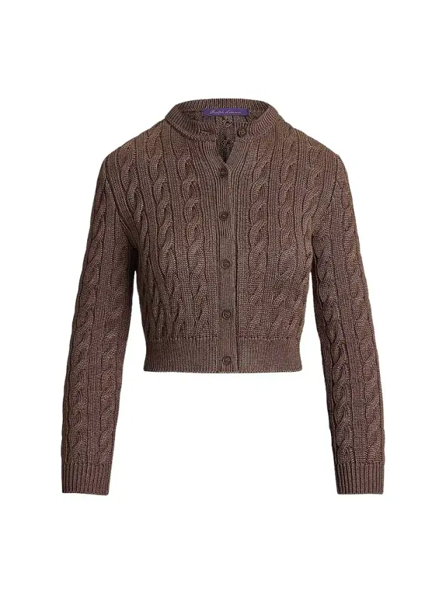 Ralph Lauren Collection Women's Cable-Knit Stretch Silk Sweater - Portobello