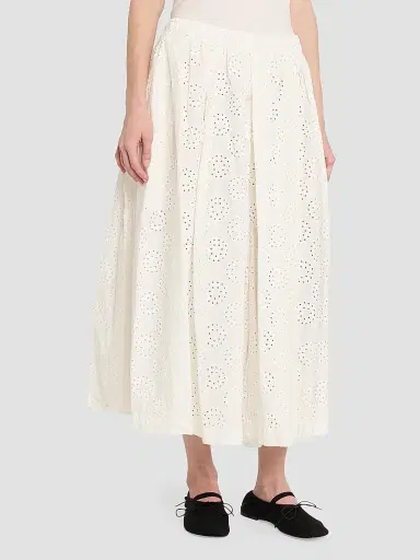 Comme des Garçons Women's Pleated Cotton Wide-Leg Pants - Off White - Size Medium | Thumbnail 4 Comme des Garçons Women's Pleated Cotton Wide-Leg Pants - Off White - Size Medium | Thumbnail 4