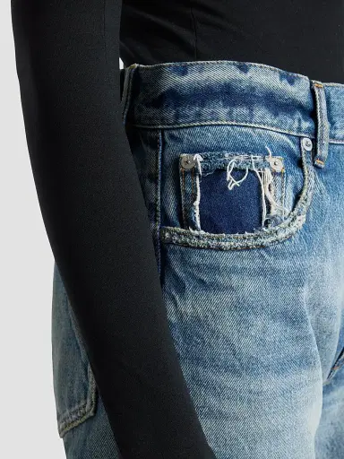 ALAIA Women's High-Rise Straight-Leg Jeans - Dirty Wash | Thumbnail 5 ALAIA Women's High-Rise Straight-Leg Jeans - Dirty Wash | Thumbnail 5