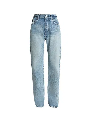 ALAIA Women's High-Rise Straight-Leg Jeans - Dirty Wash | Thumbnail 1 ALAIA Women's High-Rise Straight-Leg Jeans - Dirty Wash | Thumbnail 1