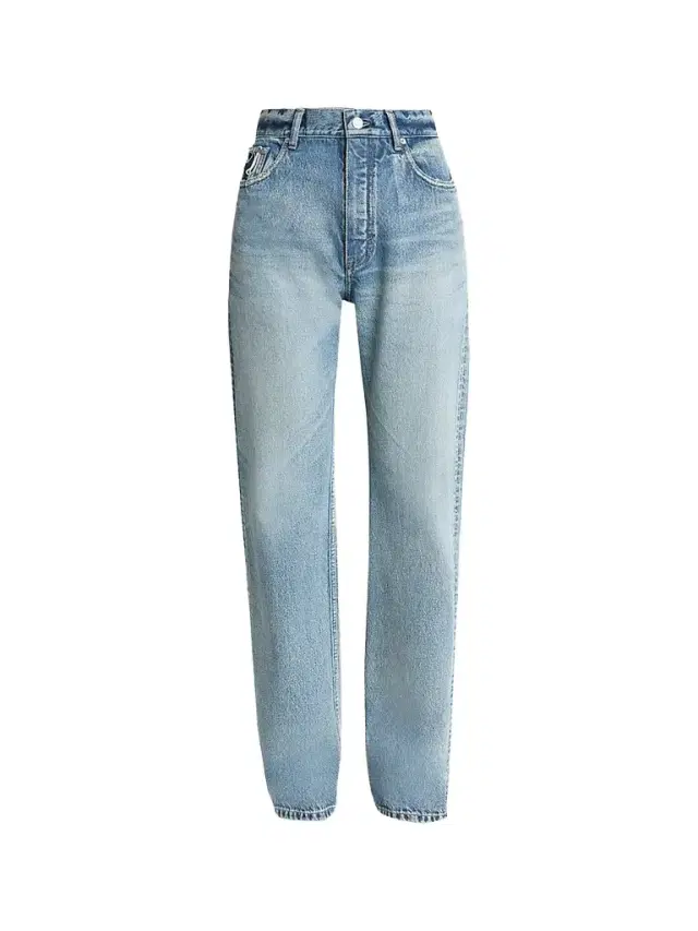 ALAIA Women's High-Rise Straight-Leg Jeans - Dirty Wash