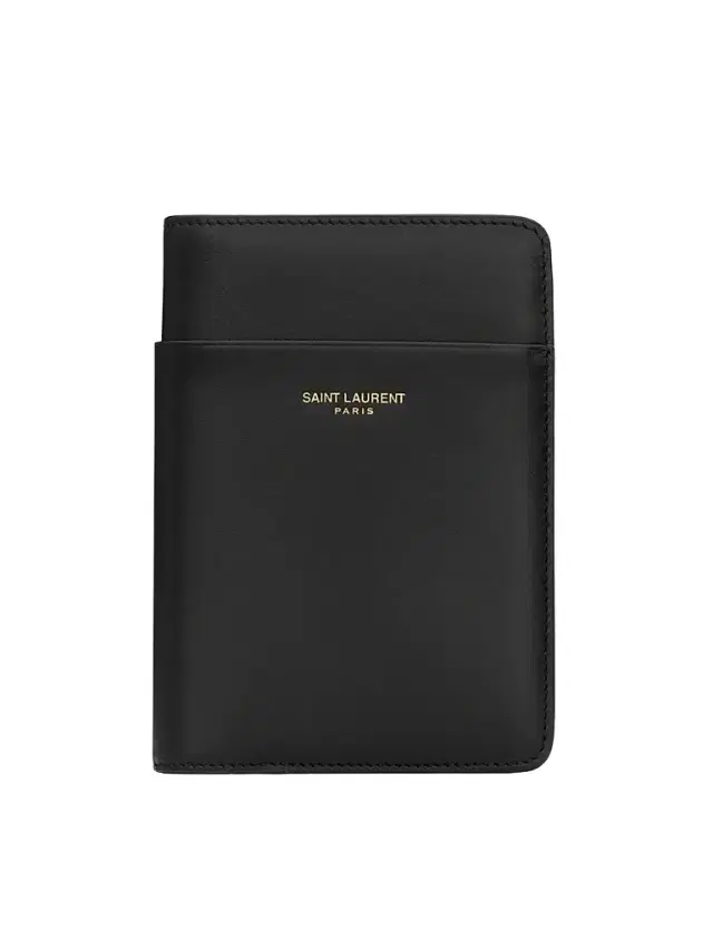 Saint Laurent Passport Case in Smooth Leather - Black