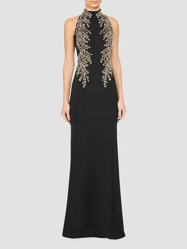 Jenny Packham Women's Elu Beaded Crêpe Halter Gown | Thumbnail 2 Jenny Packham Women's Elu Beaded Crêpe Halter Gown | Thumbnail 2