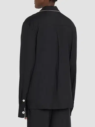 TOTEME Women's Piped Silk Pajama Top | Thumbnail 3 TOTEME Women's Piped Silk Pajama Top | Thumbnail 3