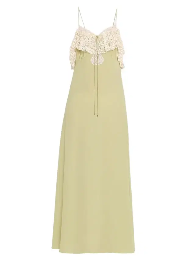 Chloé Women's Lace & Silk Maxi Dress - Dusty Green