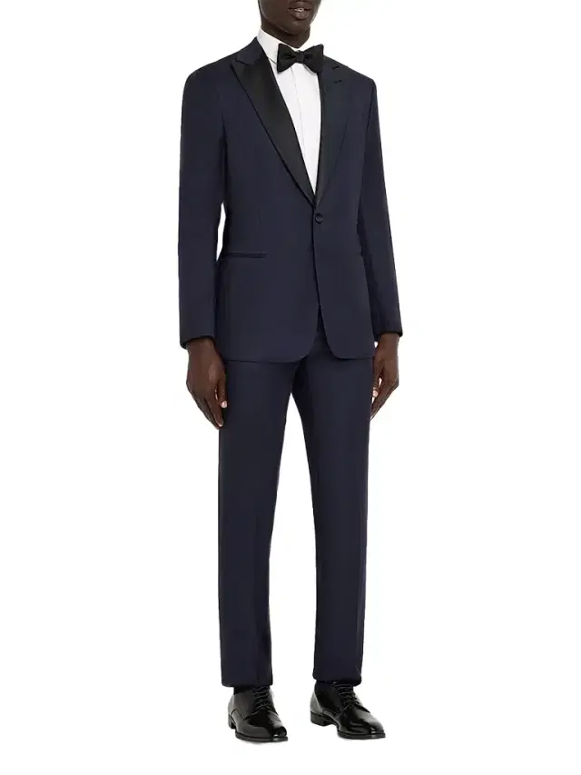 Giorgio Armani Men's Diamond-Woven Wool Tuxedo - Sodalite Blue