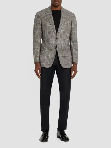 Giorgio Armani Men's Glen Check Wool-Cashmere Sport Jacket - Black Multi - Size 50 | Thumbnail 2