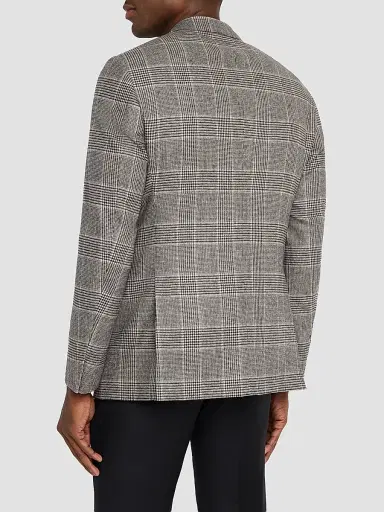 Giorgio Armani Men's Glen Check Wool-Cashmere Sport Jacket - Black Multi - Size 50 | Thumbnail 3
