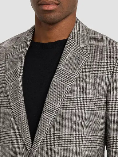 Giorgio Armani Men's Glen Check Wool-Cashmere Sport Jacket - Black Multi - Size 50 | Thumbnail 5