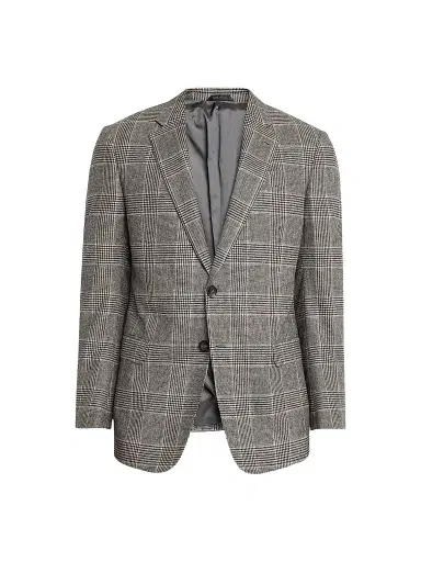 Giorgio Armani Men's Glen Check Wool-Cashmere Sport Jacket - Black Multi - Size 50 | Thumbnail 1