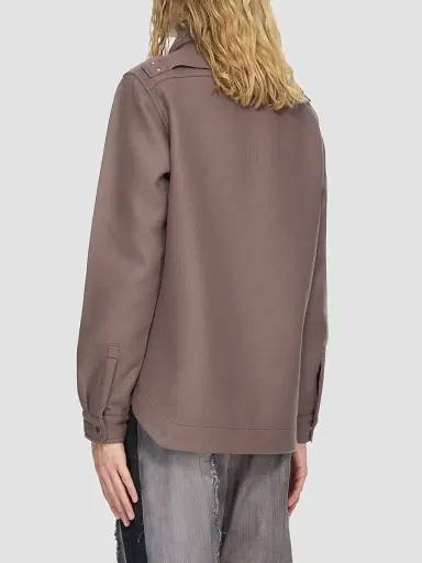 Rick Owens Men's Tower Moleskin Outershirt - Grape - Size 44 | Thumbnail 2 Rick Owens Men's Tower Moleskin Outershirt - Grape - Size 44 | Thumbnail 2