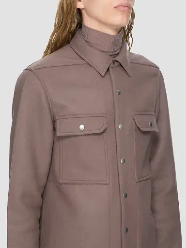 Rick Owens Men's Tower Moleskin Outershirt - Grape - Size 44 | Thumbnail 3 Rick Owens Men's Tower Moleskin Outershirt - Grape - Size 44 | Thumbnail 3