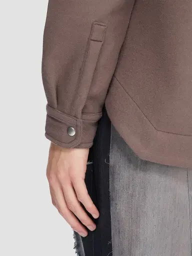 Rick Owens Men's Tower Moleskin Outershirt - Grape - Size 44 | Thumbnail 5 Rick Owens Men's Tower Moleskin Outershirt - Grape - Size 44 | Thumbnail 5