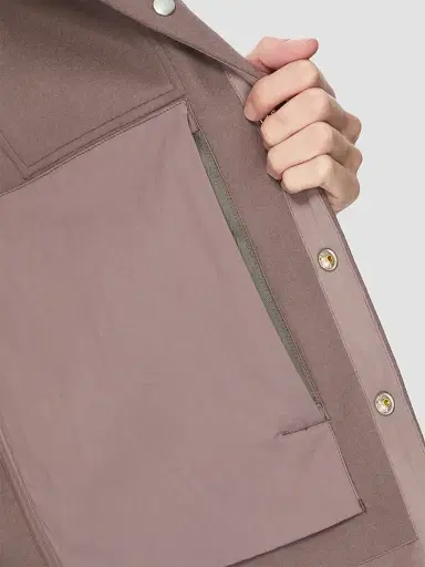 Rick Owens Men's Tower Moleskin Outershirt - Grape - Size 44 | Thumbnail 6 Rick Owens Men's Tower Moleskin Outershirt - Grape - Size 44 | Thumbnail 6