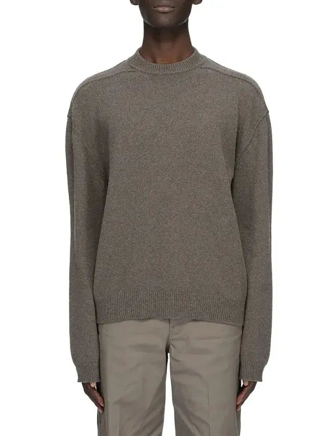 Rick Owens Men's Tommy Lupetto Cashmere-Wool Crewneck Sweater - Dust