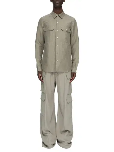 Rick Owens Men's Tower Moleskin Outershirt | Thumbnail 1 Rick Owens Men's Tower Moleskin Outershirt | Thumbnail 1