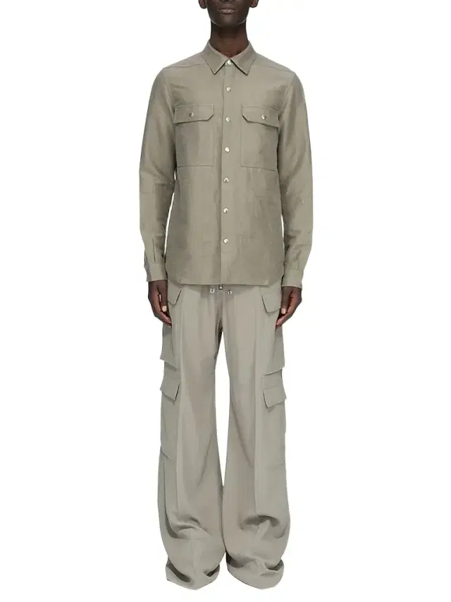 Rick Owens Men's Tower Moleskin Outershirt - Dark Pearl