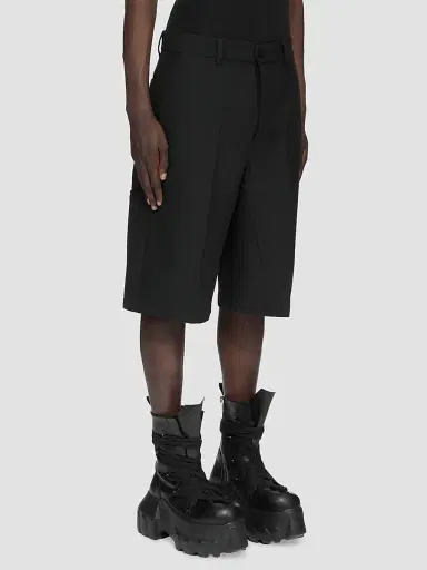 Rick Owens Men's New Wool Work Shorts - Black - Size 28 | Thumbnail 7