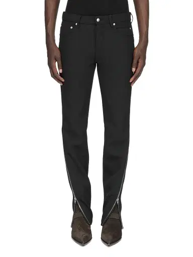 Rick Owens Men's Vega Wool Zip-Cuff Jeans | Thumbnail 1 Rick Owens Men's Vega Wool Zip-Cuff Jeans | Thumbnail 1