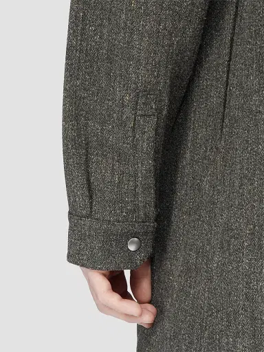 Rick Owens Men's Wool-Blend Tweed Oversized Outershirt - Carbone - Size 44 | Thumbnail 5