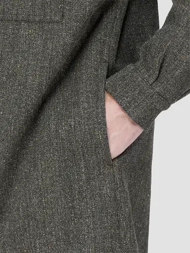 Rick Owens Men's Wool-Blend Tweed Oversized Outershirt - Carbone - Size 44 | Thumbnail 6