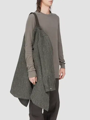 Rick Owens Men's Wool-Blend Tweed Oversized Outershirt - Carbone - Size 44 | Thumbnail 8