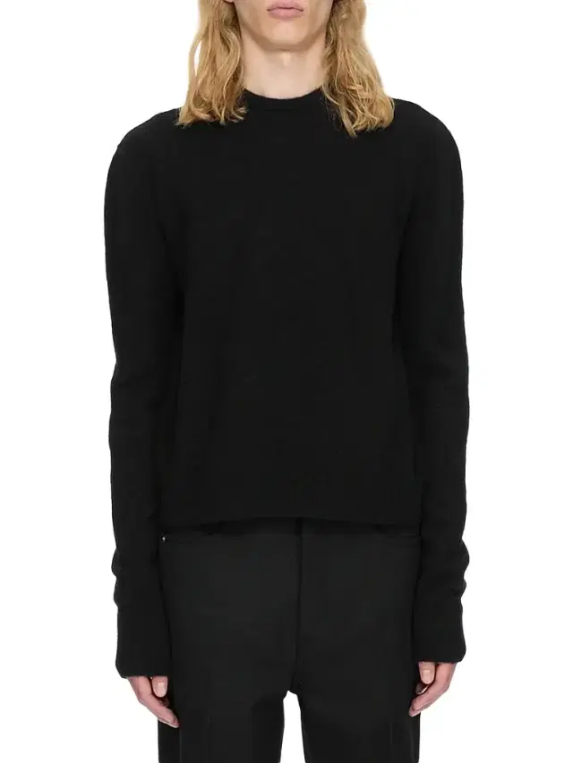 Rick Owens Men's Cashmere-Blend Crewneck Sweater - Black