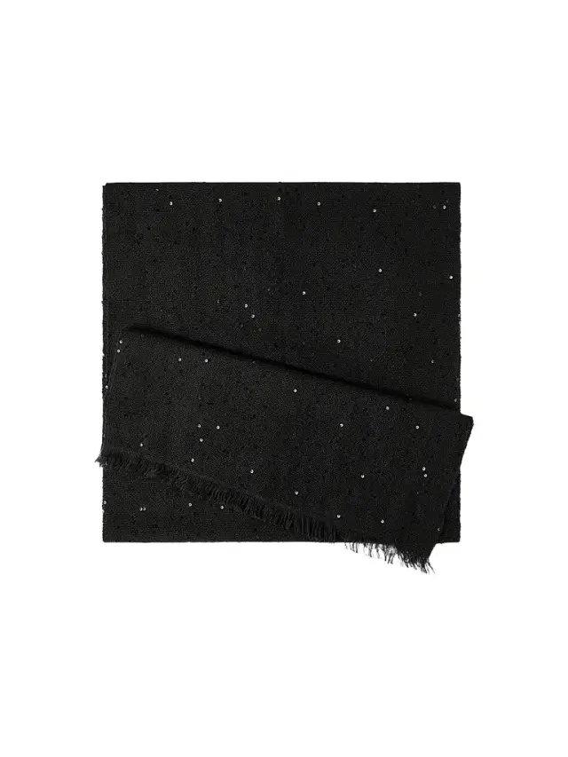 Brunello Cucinelli Women's Cashmere and Silk Diamond Yarn Scarf - Black