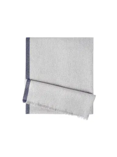 Brunello Cucinelli Men's Cashmere Scarf - Pearl Grey | Thumbnail 1 Brunello Cucinelli Men's Cashmere Scarf - Pearl Grey | Thumbnail 1