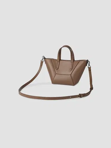 Brunello Cucinelli Women's Duo Mini Top Handle Bag with Monili - Espresso | Thumbnail 3 Brunello Cucinelli Women's Duo Mini Top Handle Bag with Monili - Espresso | Thumbnail 3