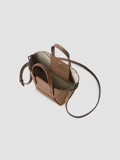 Brunello Cucinelli Women's Duo Mini Top Handle Bag with Monili - Espresso | Thumbnail 5 Brunello Cucinelli Women's Duo Mini Top Handle Bag with Monili - Espresso | Thumbnail 5