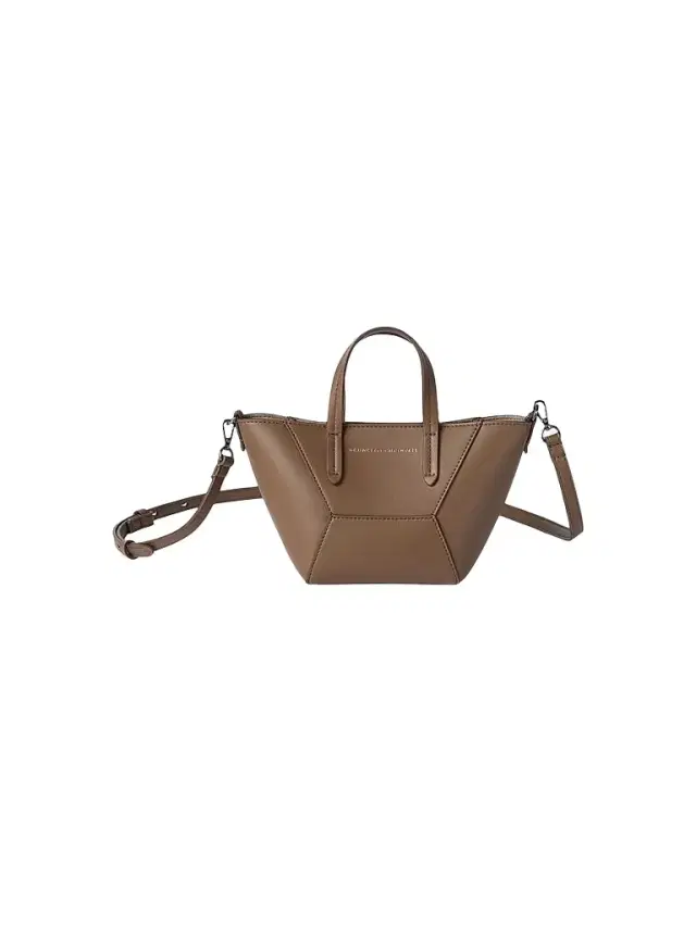 Brunello Cucinelli Women's Duo Mini Top Handle Bag with Monili - Espresso
