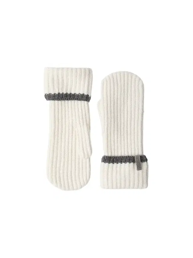 Brunello Cucinelli Women's Cashmere English Rib Knit Mittens with Monili - Panama