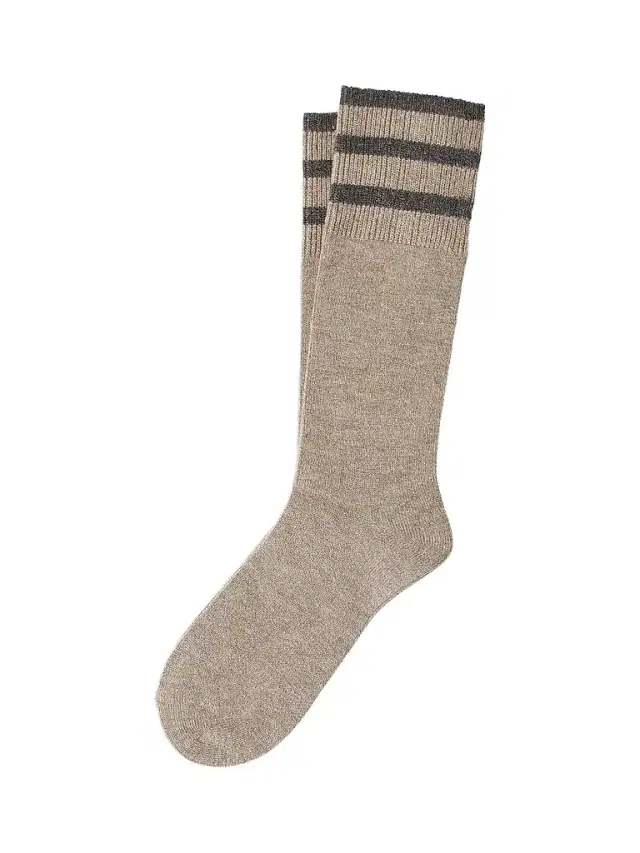 Brunello Cucinelli Women's Sparkling Cashmere Knit Socks - Beige