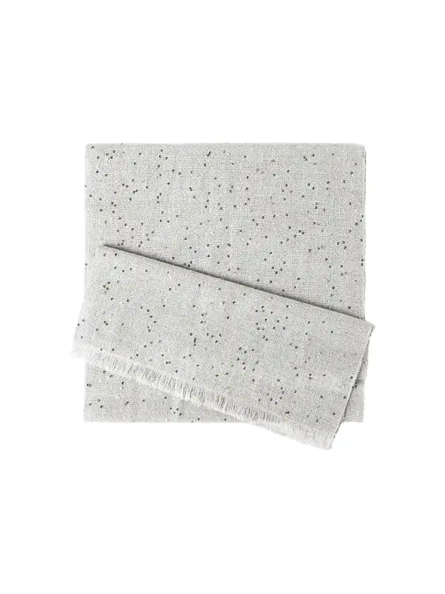 Brunello Cucinelli Women's Cashmere and Silk Diamond Yarn Scarf - Light Grey