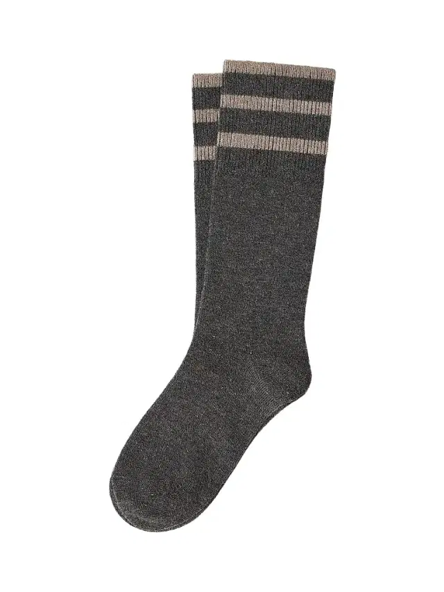 Brunello Cucinelli Women's Sparkling Cashmere Knit Socks - Dark Grey