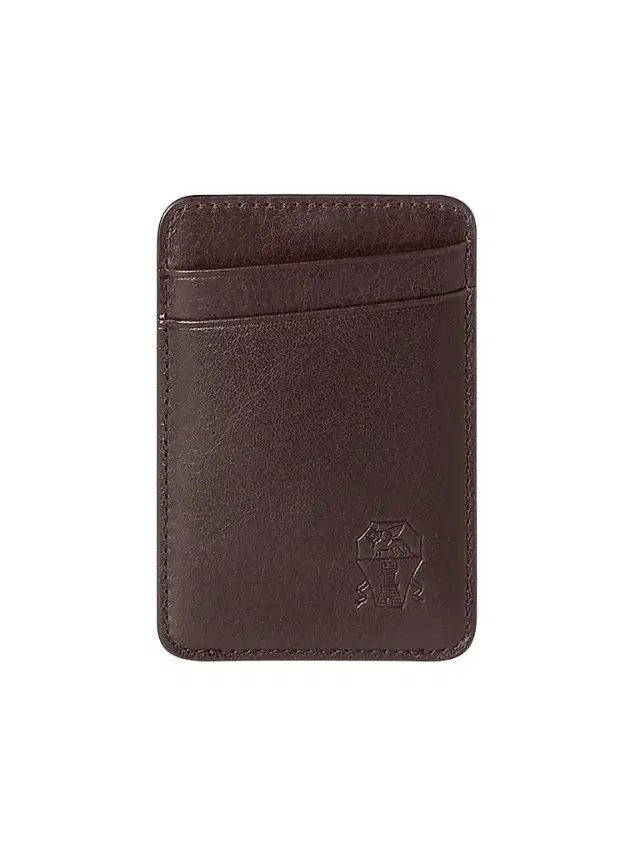 Brunello Cucinelli Men's Grained Leather Magnetic Card Holder