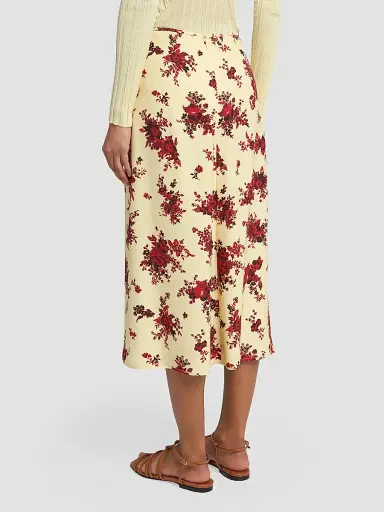 Jil Sander Women's Floral Enverse Satin Midi Skirt | Thumbnail 3 Jil Sander Women's Floral Enverse Satin Midi Skirt | Thumbnail 3