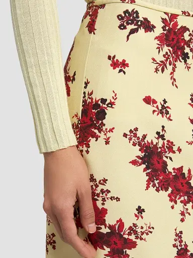 Jil Sander Women's Floral Enverse Satin Midi Skirt | Thumbnail 5 Jil Sander Women's Floral Enverse Satin Midi Skirt | Thumbnail 5