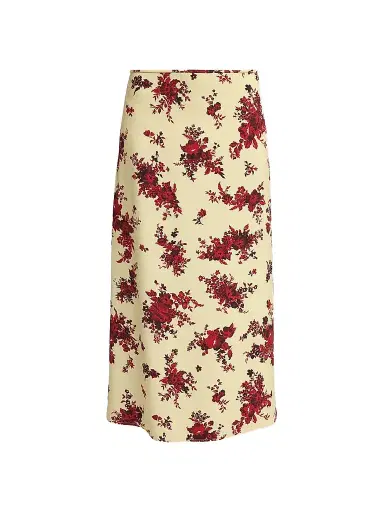 Jil Sander Women's Floral Enverse Satin Midi Skirt | Thumbnail 1 Jil Sander Women's Floral Enverse Satin Midi Skirt | Thumbnail 1