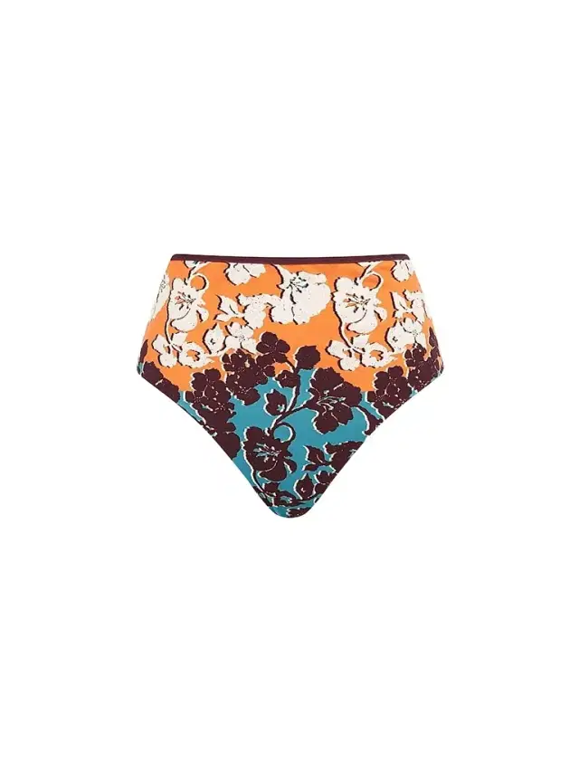 ALÉMAIS Women's Splice Floral High-Rise Bikini Bottom