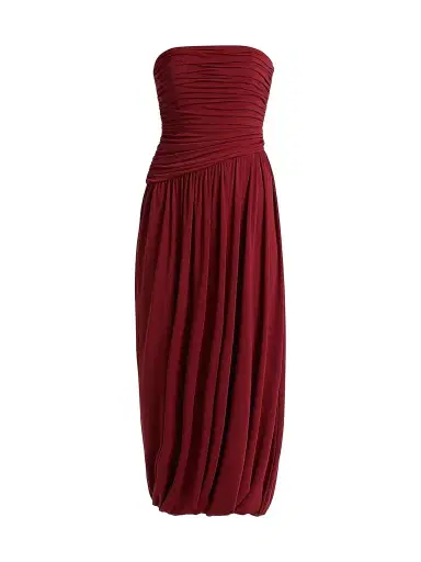 Cinq à Sept Women's Rosine Strapless Bubble-Hem Midi Dress - Berrywine | Thumbnail 1