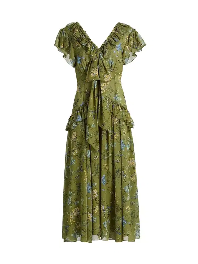 Women's Sevi Windswept Floral Midi Dress - Iguana Multi