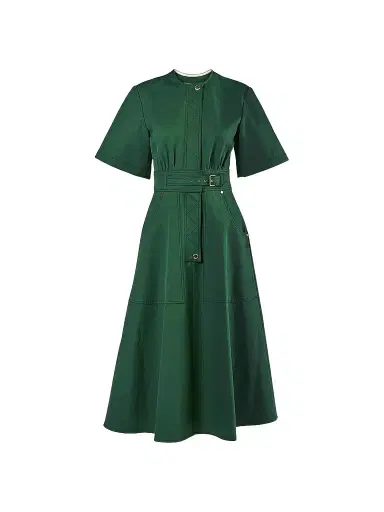 Carolina Herrera Women's Cotton Belted Shirtdress - Racing Green - Size 16 | Thumbnail 1 Carolina Herrera Women's Cotton Belted Shirtdress - Racing Green - Size 16 | Thumbnail 1