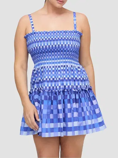 Hill House Home Women's The Seraphina Mini Nap Dress - Blue Indigo Tilework | Thumbnail 2 Hill House Home Women's The Seraphina Mini Nap Dress - Blue Indigo Tilework | Thumbnail 2