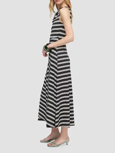 Hill House Home Women's The Jayne Dress - Black  Stripe | Thumbnail 3