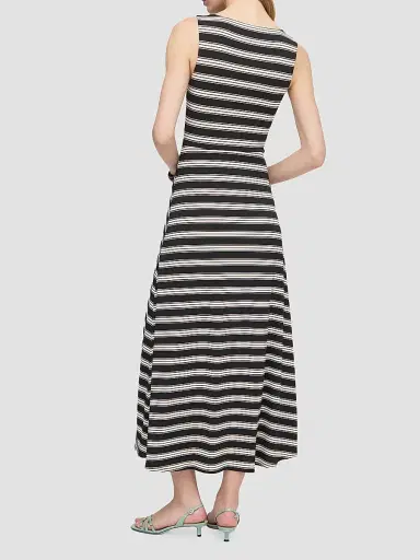 Hill House Home Women's The Jayne Dress - Black  Stripe | Thumbnail 4