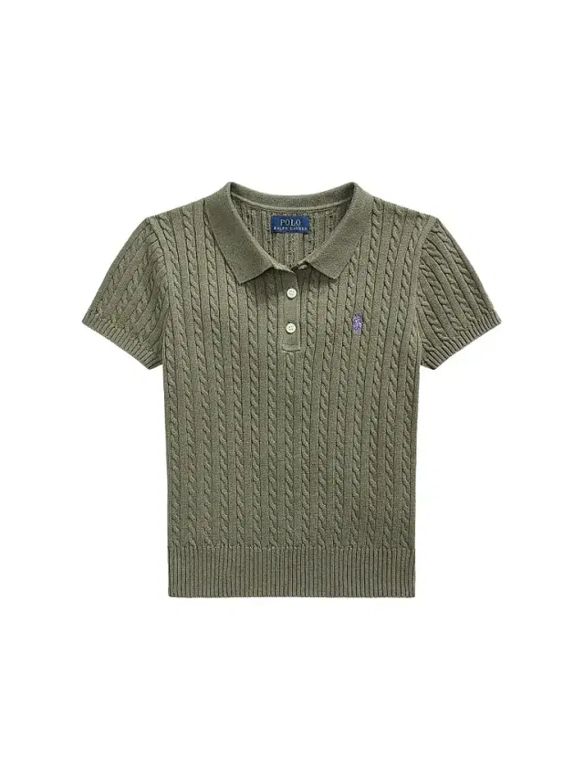 Polo Ralph Lauren Little Girl's & Girl's Cable-Knit Polo Sweater - Cruise Olive